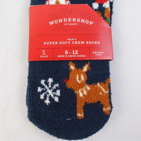 Wondershop Christmas Gingerbread Design Men's Super Soft Crew Socks Size 6-12 - Picture 4 of 5
